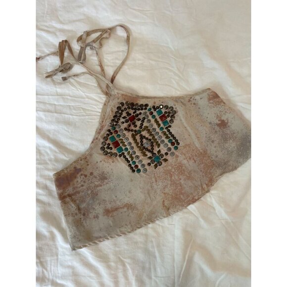 Ecote Tops - Urban Outfitters Boho Chic Ecote Embellished Halter Top With Beads & Studs